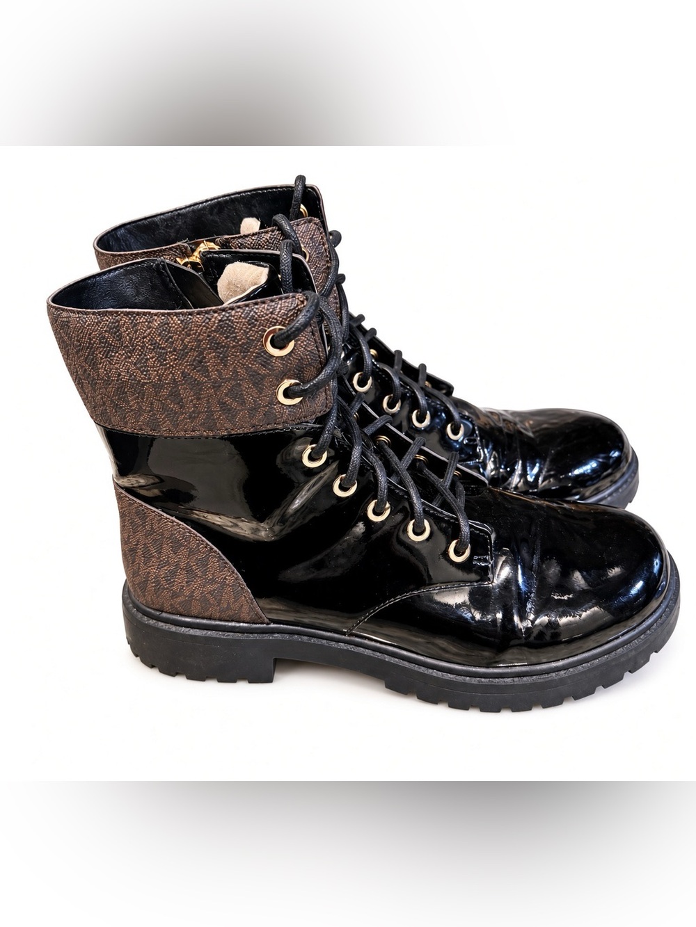 Michael Kors Women’s Alistair Lace-Up Lug Sole Combat Booties | Size 10M